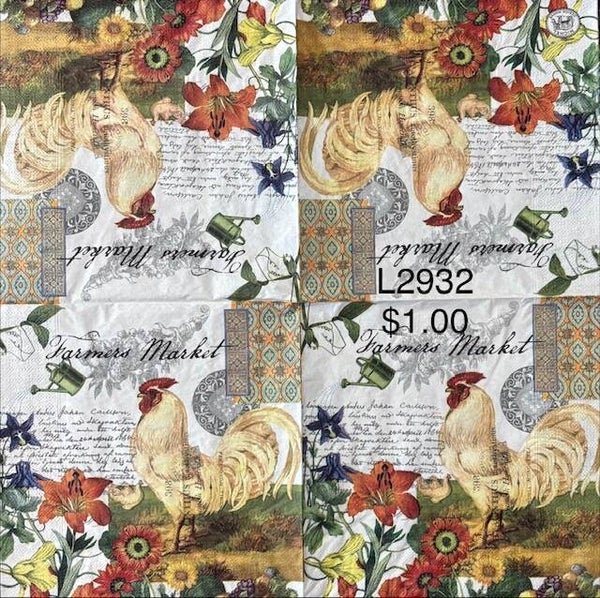 Birds (L2932) - MDW Rooster and Flowers