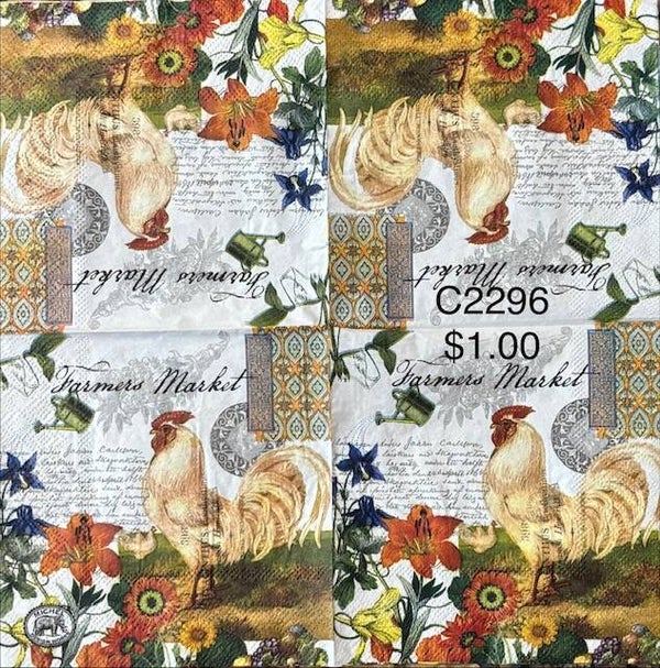 Birds (C2296) - MDW Rooster and Flowers