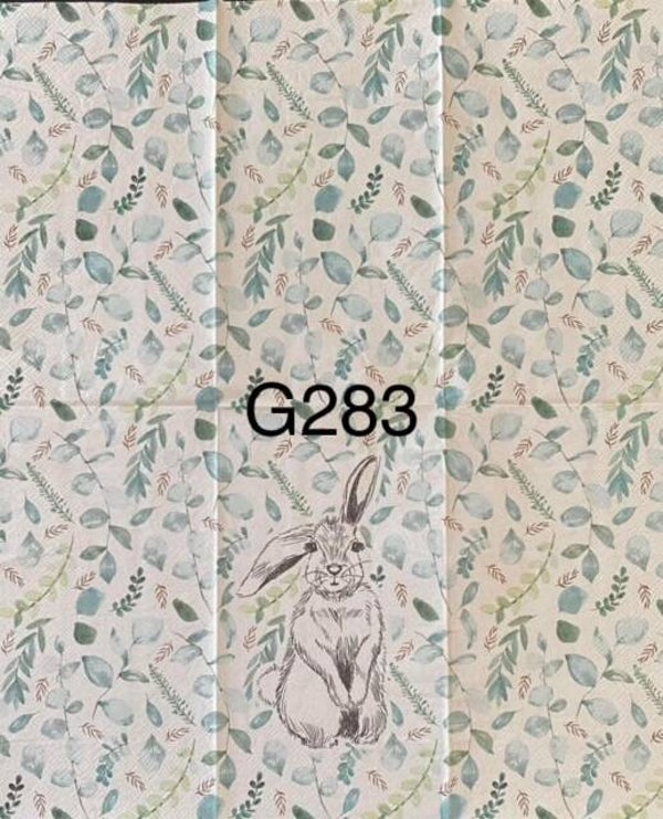 Easter (G283) - Bunny with Eucalyptus Background