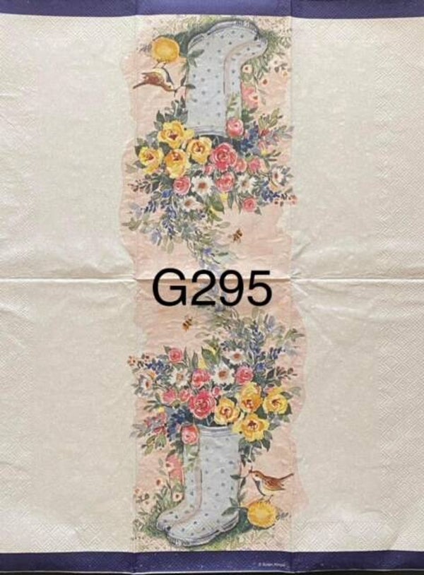Flowers (G295/351) - Blue Rainboots with Flowers Inside