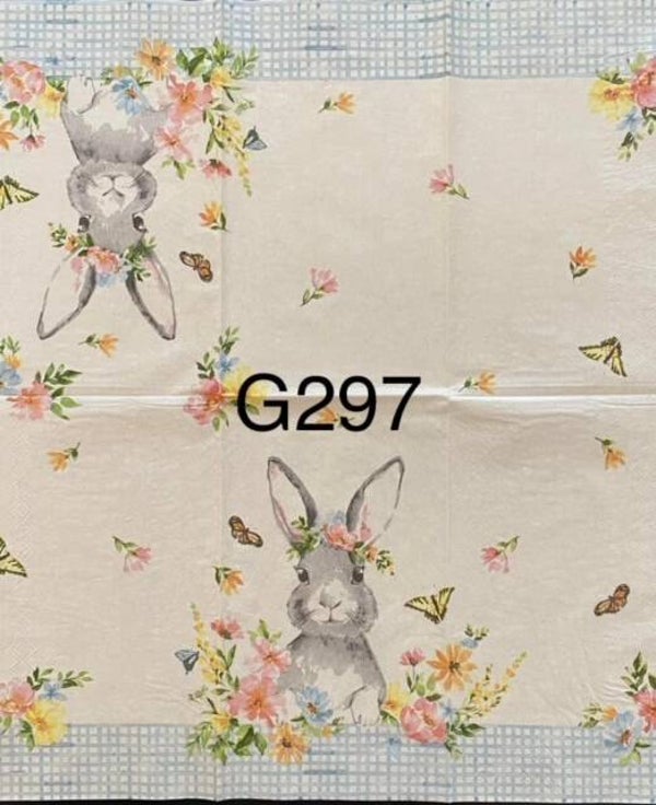 Easter (G297) - Bunny with Flowers