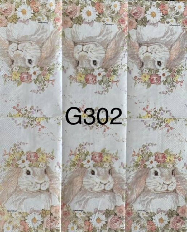 Easter (G302) - Bunny with Flowers