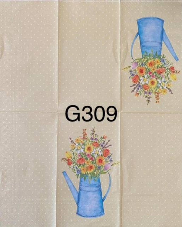 Flowers (G309/344) - Blue Pitcher with Flowers