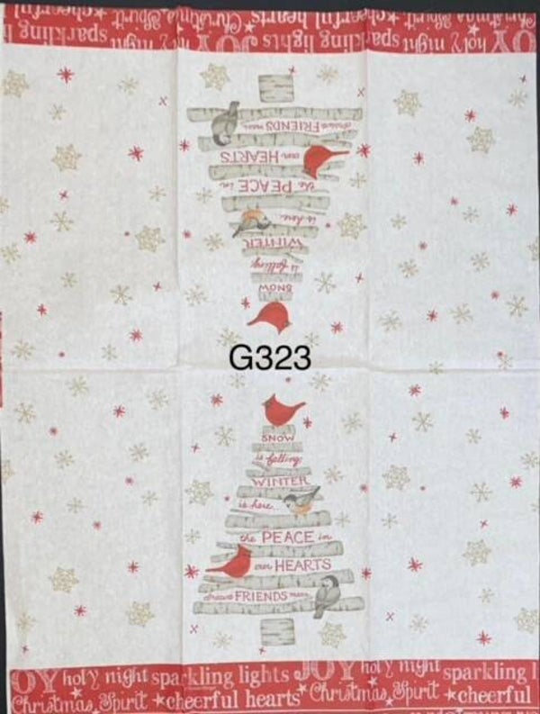 Christmas (G323) - Wood Tree with Cardinals and Words