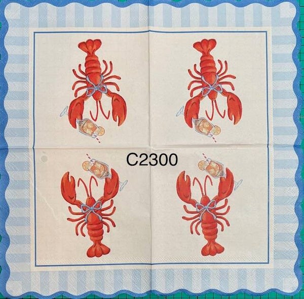 Beach (C2300) - Red Lobster Holding a Drink