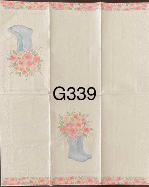 Flowers (G339) - Blue Rainboots with Flowers Inside