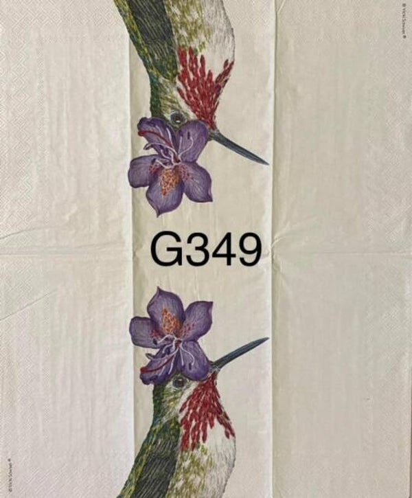 Birds (G349) - Hummingbird with Purple Flower "Pat"