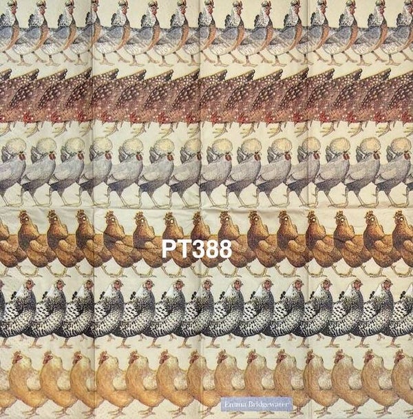 Chickens (PT388) - Different Kinds of Chickens Lined Up (Emma Bridgewater)