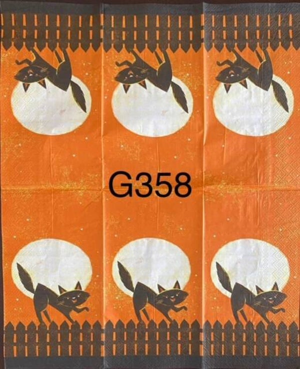Cats (G358/377) - Black Cat Walking on Fence