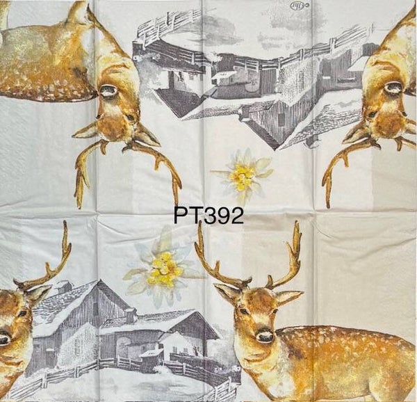 Deer (PT392) - Deer in Front of a Barn (Buck)