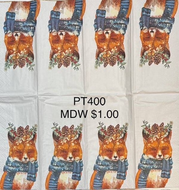 Winter (PT400) - MDW Fox with Scarf and Flower Headpiece