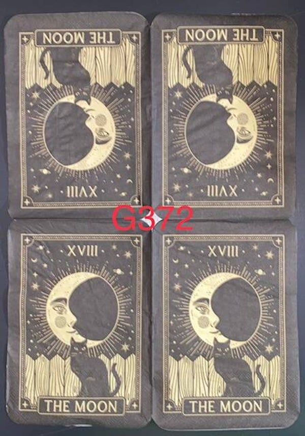 Cats (G372) - Black Cat and Moon