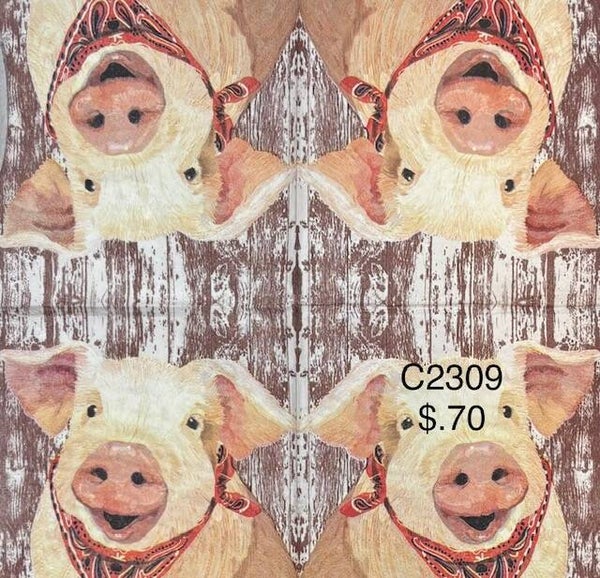 Animals (C2309) - Pig with a Red Bandana