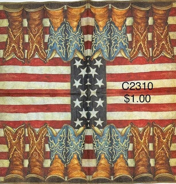 Clothing (C2310) - American Flag with Cowboy Boots
