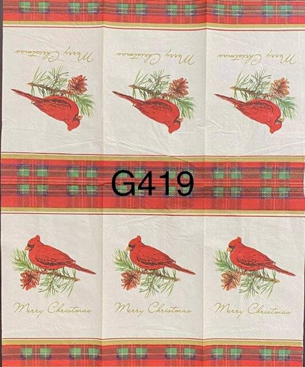 Christmas (G419/439) - Merry Christmas Cardinal