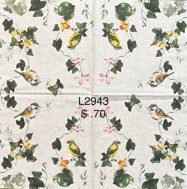 Birds (L2943) - Small Birds on Green Ivy Plants