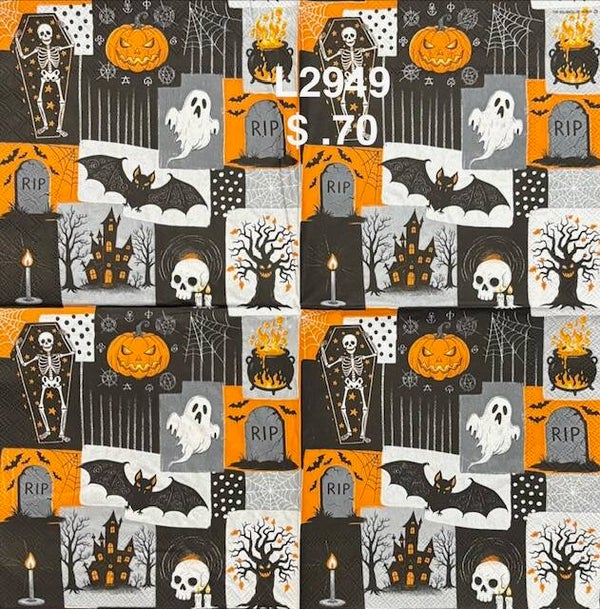 Halloween (L2949) - Ghost, Skeleton, Pumpkin, Haunted House, Haunted Tree, Candle, RIP Tombstone, etc.
