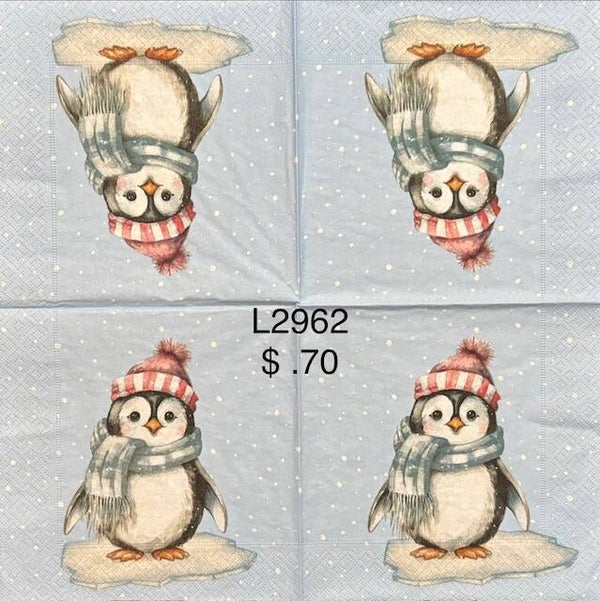 Christmas (L2962) - Penguin Wearing a Scarf and a Hat