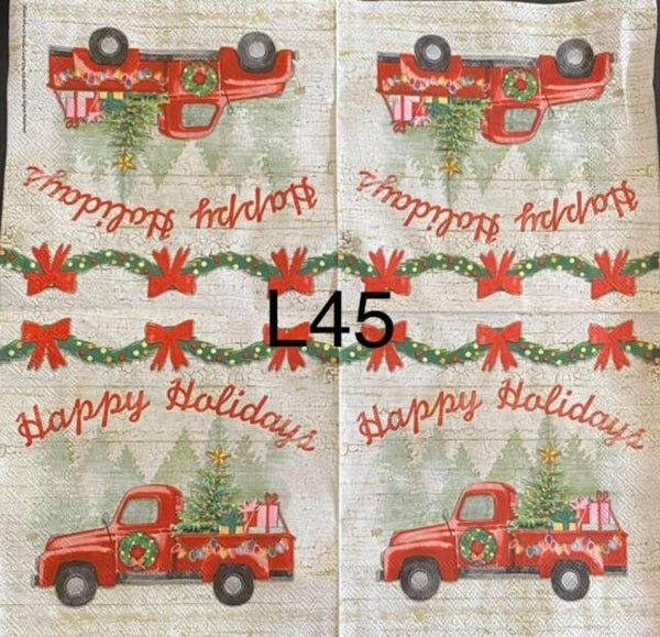 Christmas (L45) - Happy Holidays Red Truck