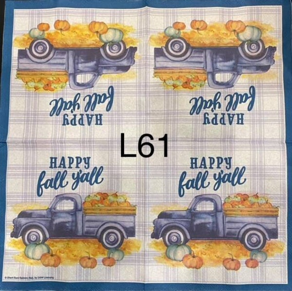 Fall (L61) - Happy Fall Y'all Blue Truck