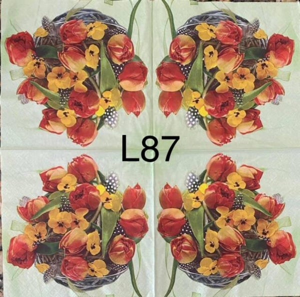 Flowers (L87) - Basket of Tulips