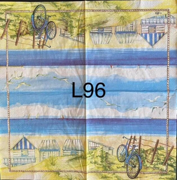 Beach (L96) - Bicycle Leaning on Fence