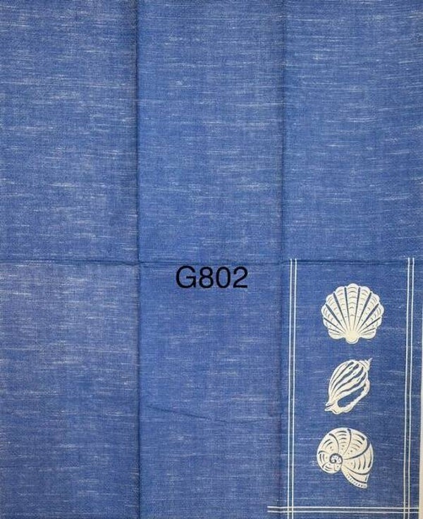 Beach (G802) - White Shells on a Blue Background