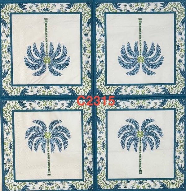 Beach (C2315) - Palm Tree with Floral Border