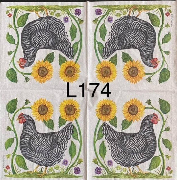 Birds (L174) - Hen with Sunflowers
