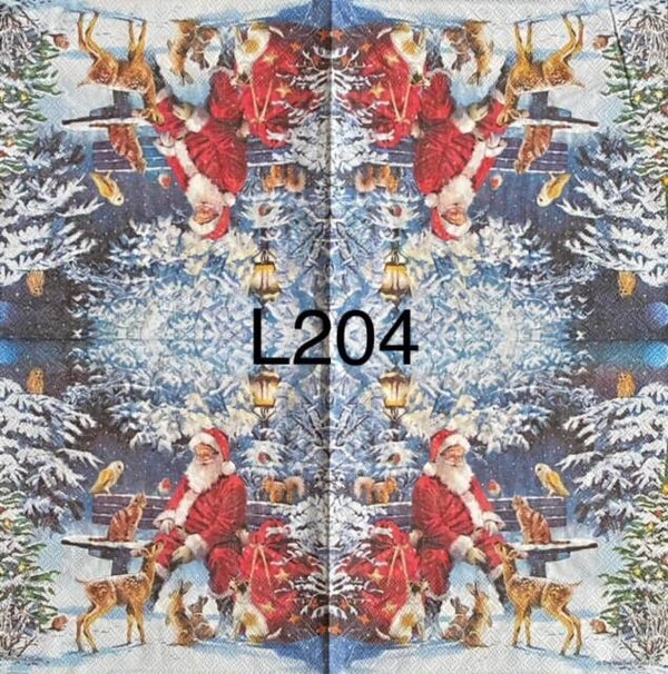 Christmas (L204) - Santa Sitting on Bench
