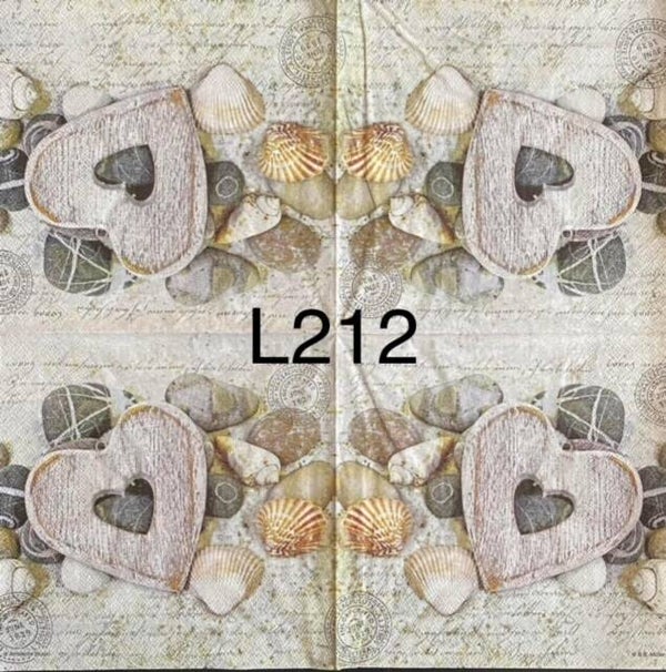 Beach (L212) - Shells and a Wood Heart Cutout