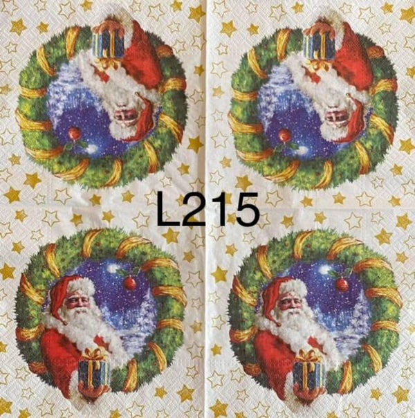 Christmas (L215) - Santa in Wreath