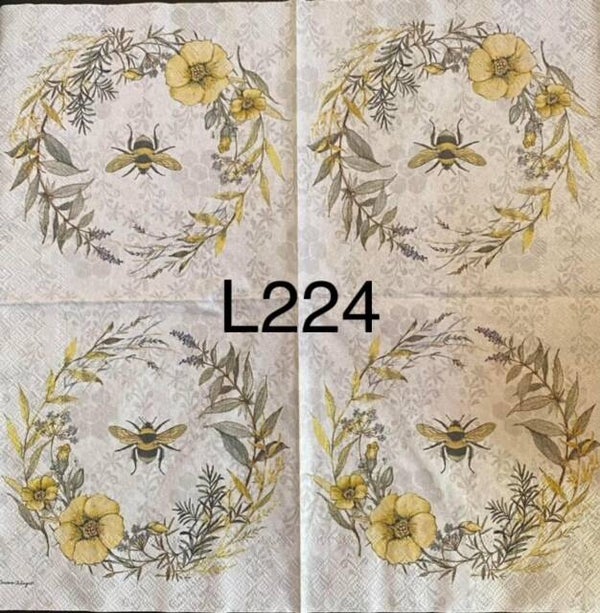 Bees (L224) - Bee in Wreath