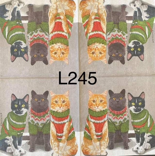 Cats (L245) - Cats Wearing Sweaters