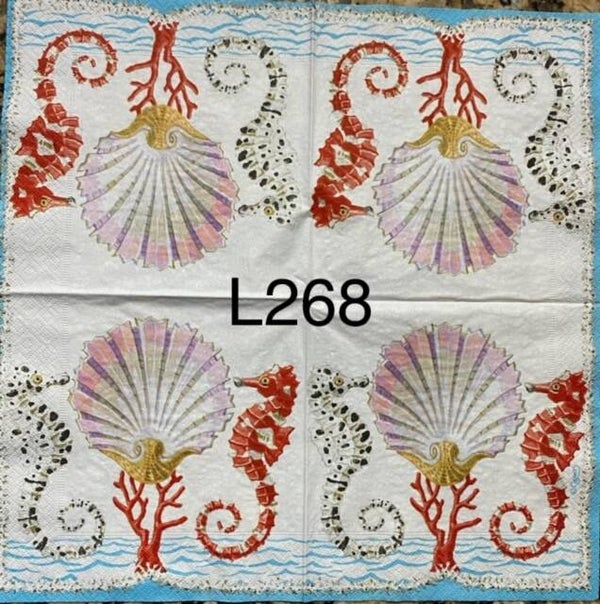 Beach (L268) - Two Seahorses and a Clam
