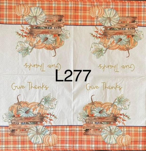 Bargain - Fall (L277) - Give Thanks Basket with Pumpkins