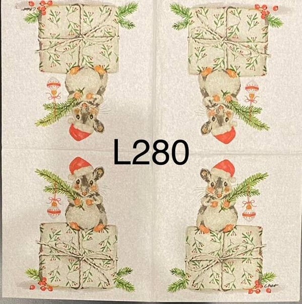 Christmas (L280) - Mouse Sitting on Present