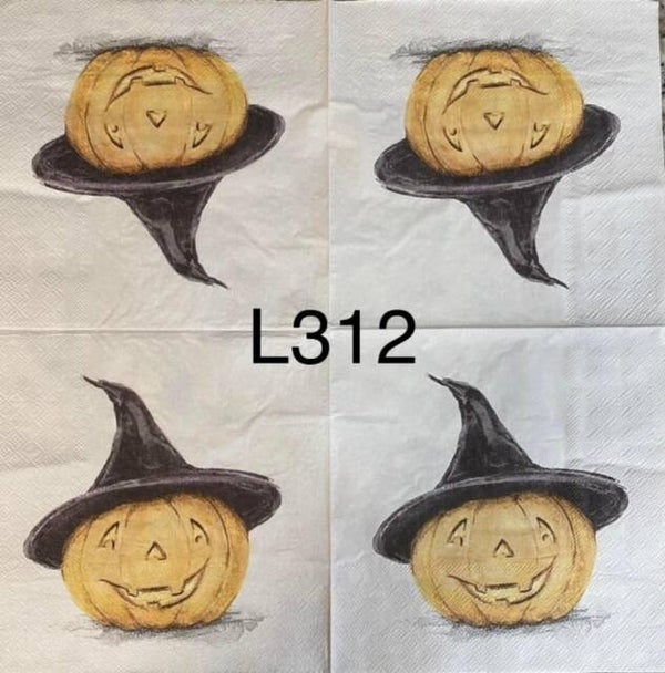 Halloween (L312) - Pumpkin with Witch Hat