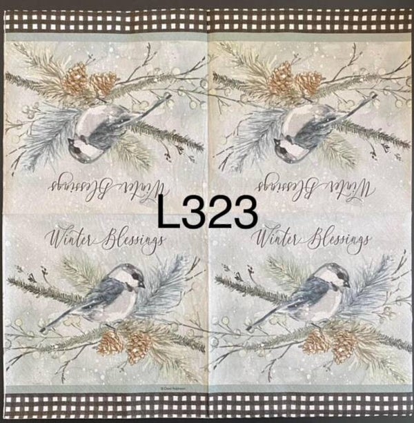 Christmas (L323) - Winter Blessings Bird on Branch
