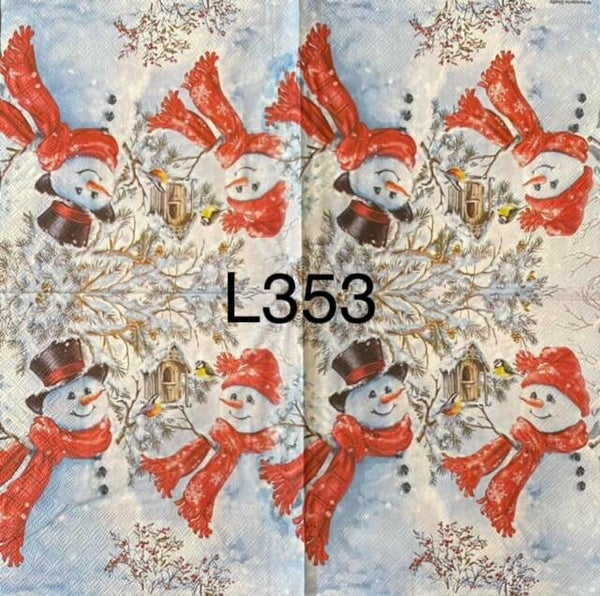 Christmas (L353/1273) - Snowman Couple with Birdhouse