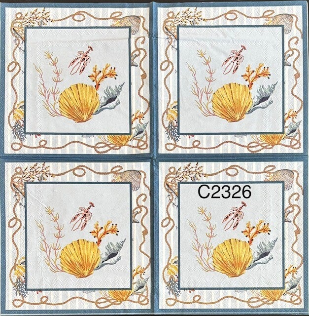Beach (C2326) - Clam Shell, Coral and Lobster