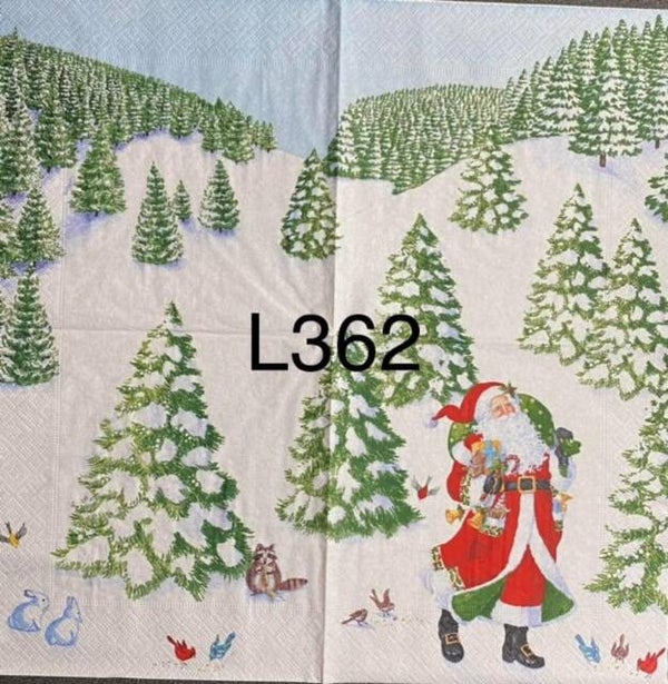 Christmas (L362) - Santa Walking Through Tree Farm