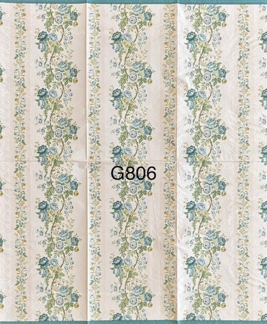 Flowers (G806) - Blue and Green Flower Vines, Small and Large