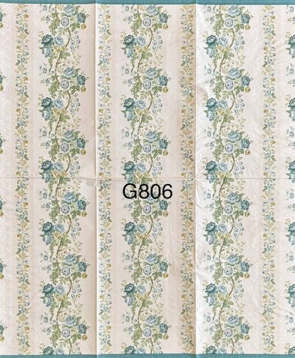 Flowers (G806) - Blue and Green Flower Vines, Small and Large