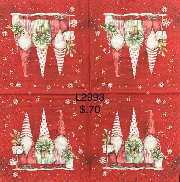 Gnomes (L2993) - Three Christmas Gnomes