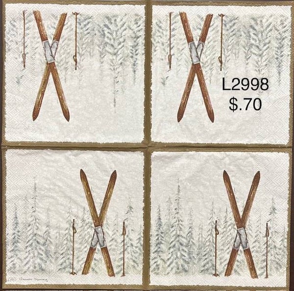 Winter (L2998) - Set of Skiis in the Snow