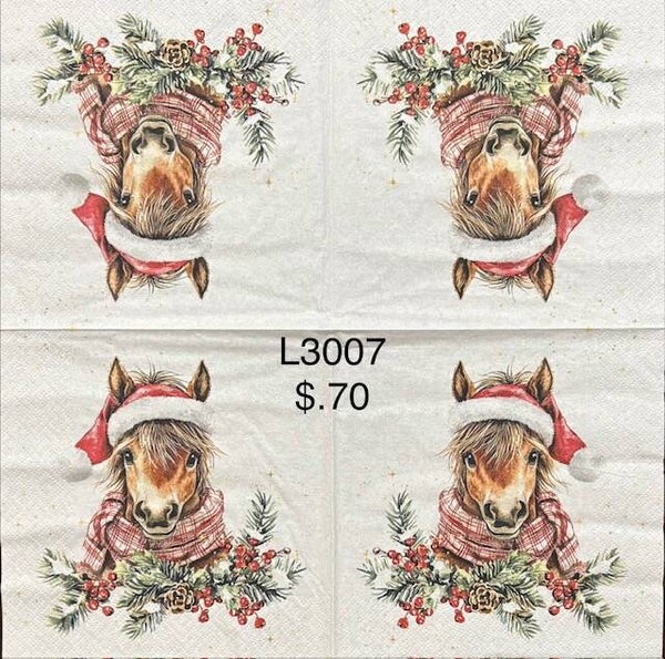 Horses (L3007) - Pony Wearing a Hat and Scarf