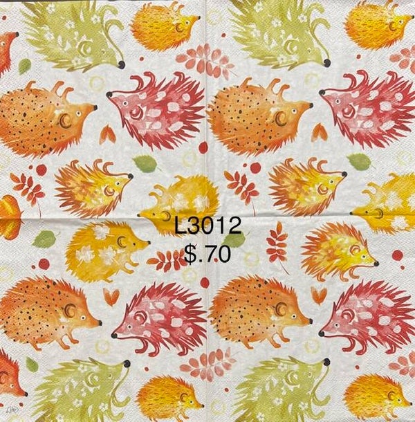 Animals (L3012) - Hedgehogs in Fall Colors
