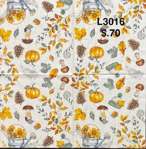 Fall (L3016) - All Things Fall (Pumpkins, Sunflowers, Nuts, Mushrooms, Pine Cones, etc)