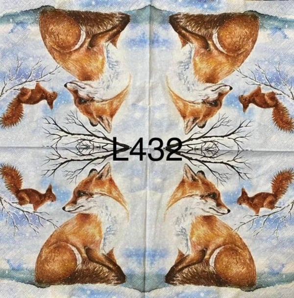 Winter (L432) - Fox and Squirrel